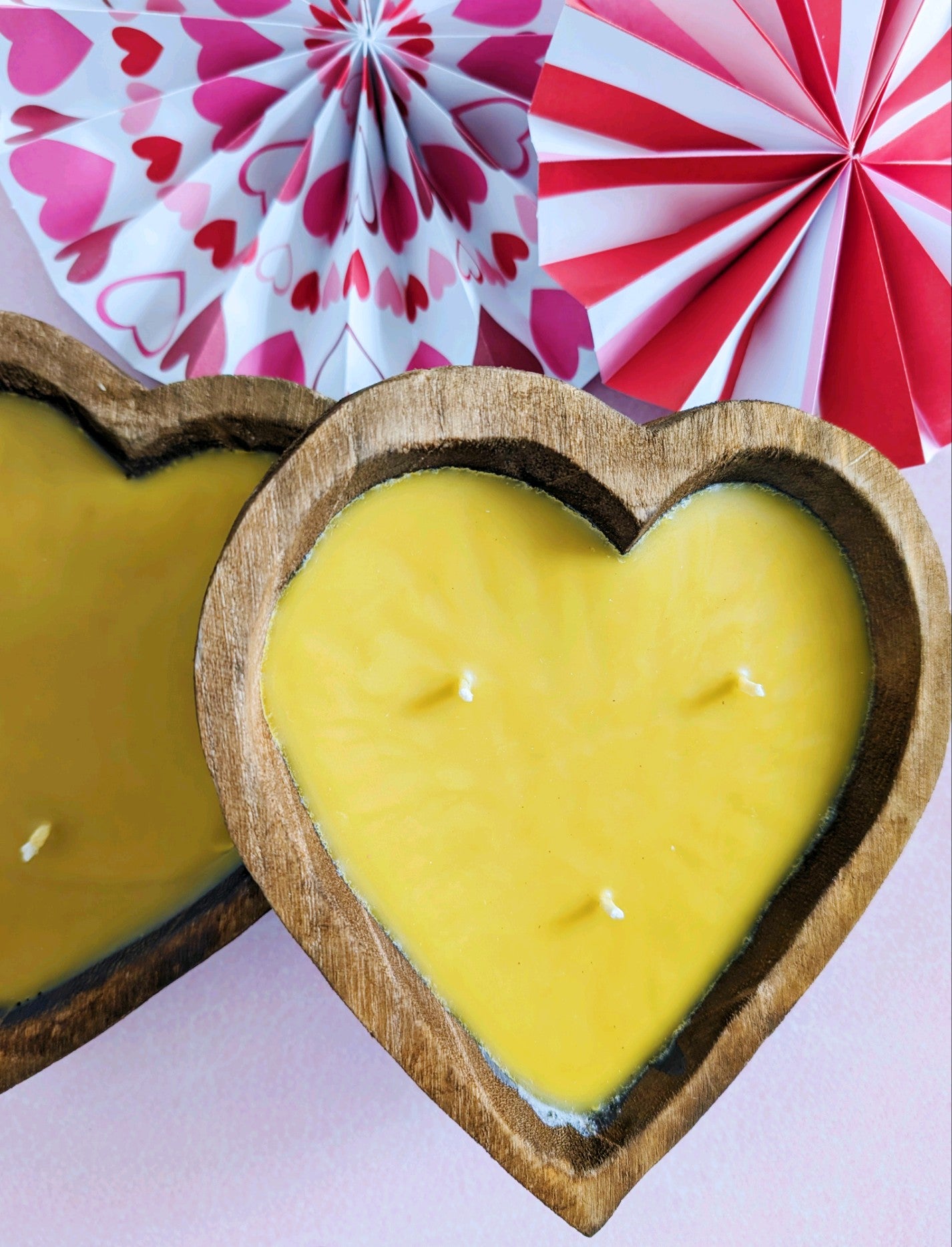 Heart-Shaped Dough Bowl Beeswax Candle